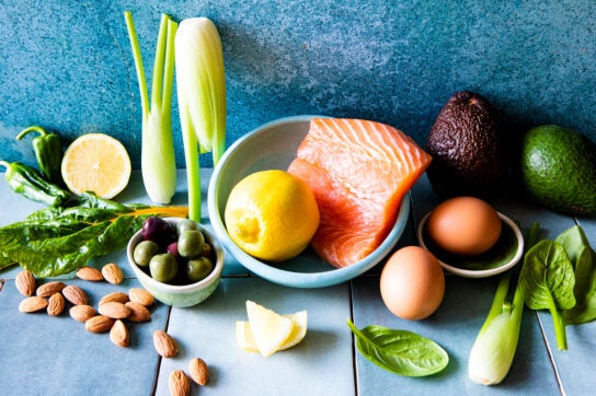 Fruit, vegetables and fish, representing a diet for psoriatic arthritis